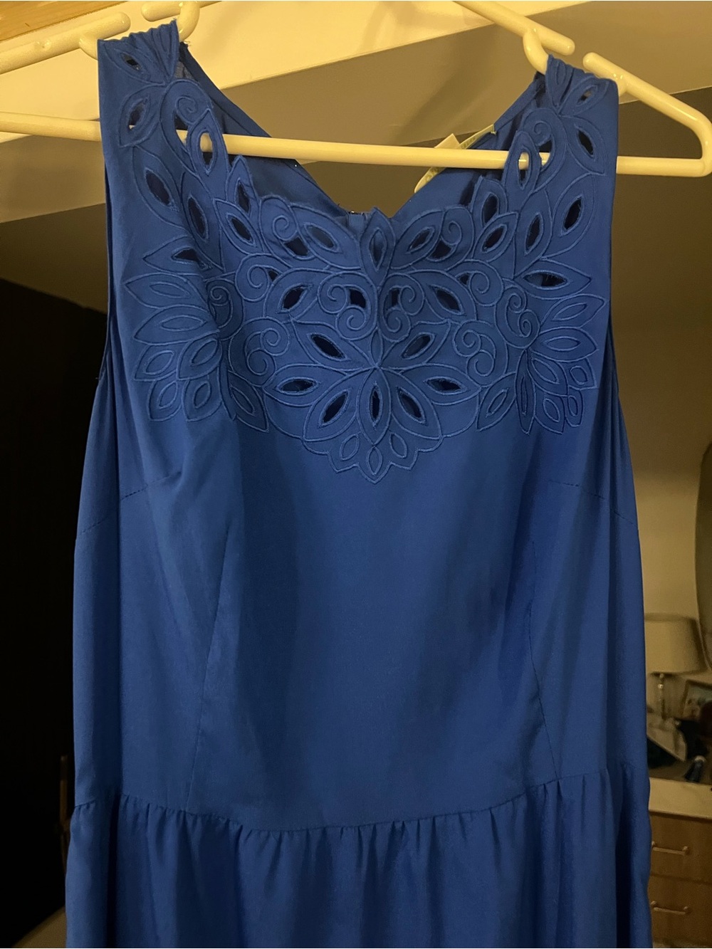 Gianni Bini Royal Blue Maxi Dress with Cutout Embroidery
